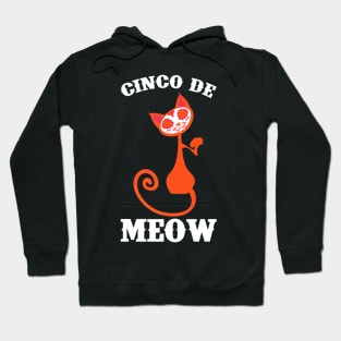 Meow Cat Sugar Skull Design Hoodie